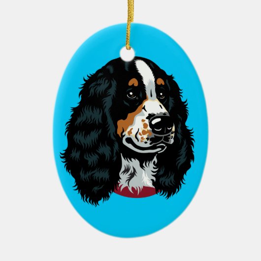 engels cocker spaniel keramisch ornament (Voorkant)