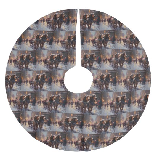 Engels Cocker Spaniel Kerstmis Feestelijk Seizoen Kerstboom Rok (Voorkant)