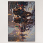 Engels Cocker Spaniel Kerstmis Feestelijk Seizoen Legpuzzel (Verticaal)