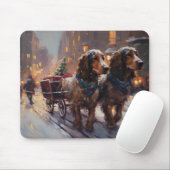 Engels Cocker Spaniel Kerstmis Feestelijk Seizoen Muismat (Met muis)