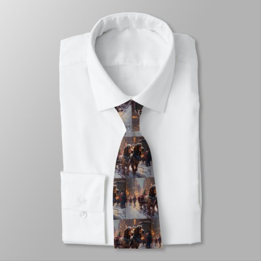 Engels Cocker Spaniel Kerstmis Feestelijk Seizoen Stropdas (Gebonden)