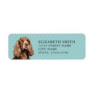 Engels Cocker Spaniel retour adres label