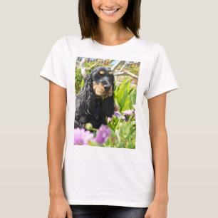 engels-cocker-spaniel-zwart en tan t-shirt