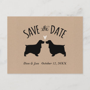 Engels Cocker Spaniels Bruiloft Save the Date Aankondigingskaart