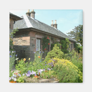 Engels Cottage II met bloem tuinfotografie Magneet