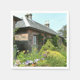 Engels Cottage II met bloem tuinfotografie Servet