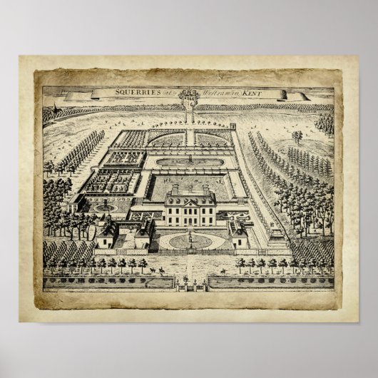 Engels Country Estate Architecture Print 10 (Voorkant)