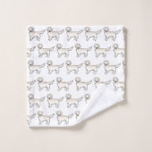Engels Cream Golden Retriever Cartoon Dog Patroon Bad Handdoek (Wasdoekje)