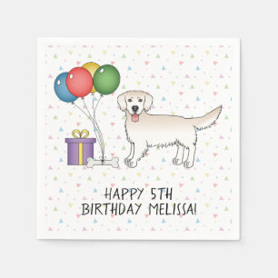 Engels Cream Golden Retriever Cute Dog - Birthday Servet