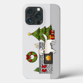 Engels Cream Golden Retriever in een kerstzaal Case-Mate iPhone Case (Achterkant)