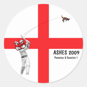 Engels cricket ronde sticker