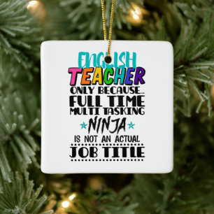 Engels docent alleen omdat fulltime multitasking keramisch ornament