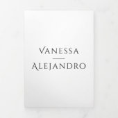 Engels en Spaans Nuestra Boda tweetalige bruiloft Drieluik Uitnodiging (Cover)