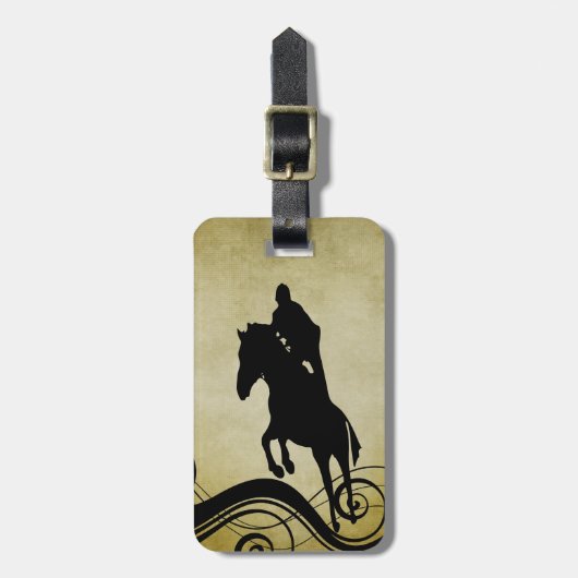Engels Equestrian Style Horse Jumping Bagagelabel (Voorkant verticaal)