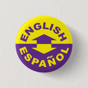 Engels Español - Ik spreek Spaans Ronde Button 3,2 Cm