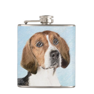 Engels filtreerschilderij - Kute Original Dog Art Heupfles