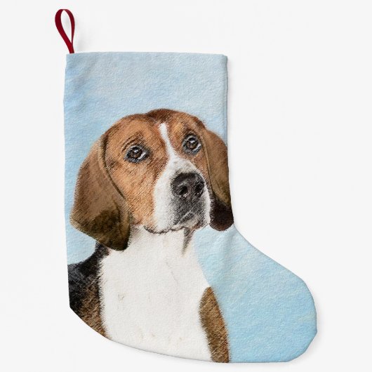 Engels filtreerschilderij - Kute Original Dog Art Kleine Kerstsok (Voorkant)