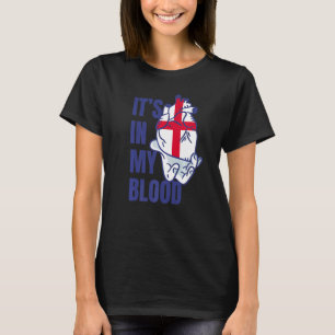Engels Flag Heart Blood Veins Hand England T-shirt