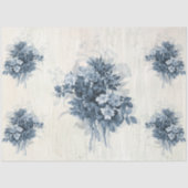  Engels Floral Blue en White Decoupage Tissuepapier (Voorkant)