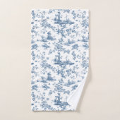  Engels Floral Toile de Jouy-Blue Bad Handdoek (Handdoek)