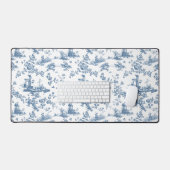 Engels Floral Toile de Jouy-Blue Bureaumat (Keyboard & Muis)