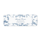 Engels Floral Toile de Jouy-Blue Etiket (Voorkant)