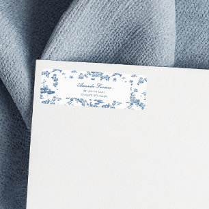  Engels Floral Toile de Jouy-Blue Etiket