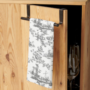  Engels Floral Toile de Jouy-Blue Kitchen Theedoek