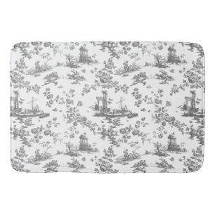  Engels Floral Toile de Jouy-Grey Badmat