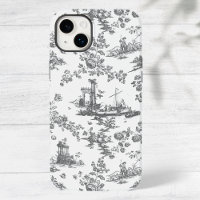 Engels Floral Toile de Jouy-Grey