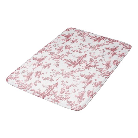  Engels Floral Toile de Jouy-Pink Badmat (Gekanteld)