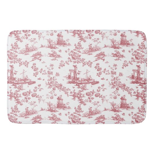  Engels Floral Toile de Jouy-Pink Badmat (Voorkant)