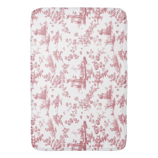  Engels Floral Toile de Jouy-Pink Badmat (Voorkant Verticaal)