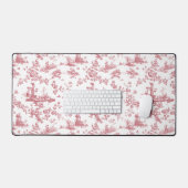 Engels Floral Toile de Jouy-Pink Bureaumat (Keyboard & Muis)