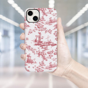 Engels Floral Toile de Jouy-Pink Case-Mate iPhone 14 Plus Hoesje