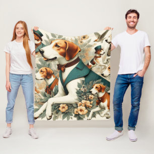 Engels Foxhound naadloze illustratie Fleece Deken