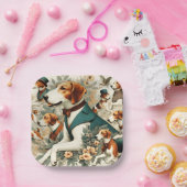  Engels Foxhound naadloze illustratie Papieren Bordje (Feest)