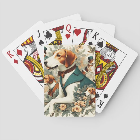 Engels Foxhound naadloze illustratie Pokerkaarten (Achterkant)