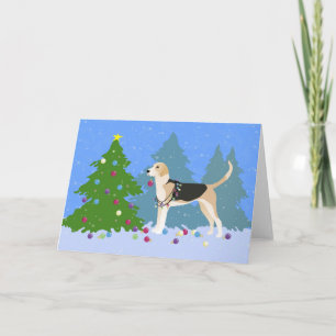Engels Foxhound ter decoratie van kerstboombos Feestdagen Kaart
