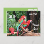 Engels/Frans/Chinees bedankt kaart (Voorkant / Achterkant)