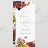 Engels Garden Rozen Wedding Programme Programma (Voorkant / Achterkant)