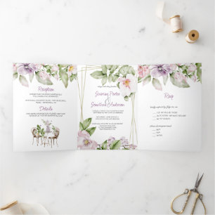 Engels Garden Wedding & Menu Invitation Tri-Fold