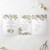 Engels Garden Wedding & Menu Invitation Tri-Fold (Binnen)