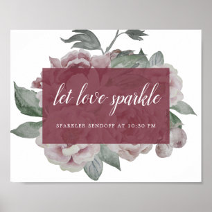 Engels Garden Wedding Sparkler Sendoff Sign Poster