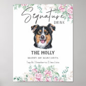 Engels herder hond handtekening Drink teken Poster (Voorkant)