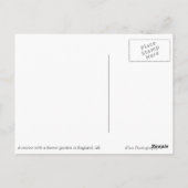 Engels huis met bloemtuin briefkaart (Achterkant)