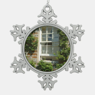 Engels huisje is charmant tin sneeuwvlok ornament