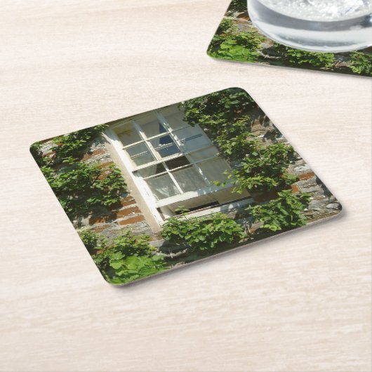 Engels huisje is charmant vierkante kartonnen onderzetter (Schuin)