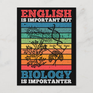 Engels is belangrijk maar biologie is belangrijk briefkaart
