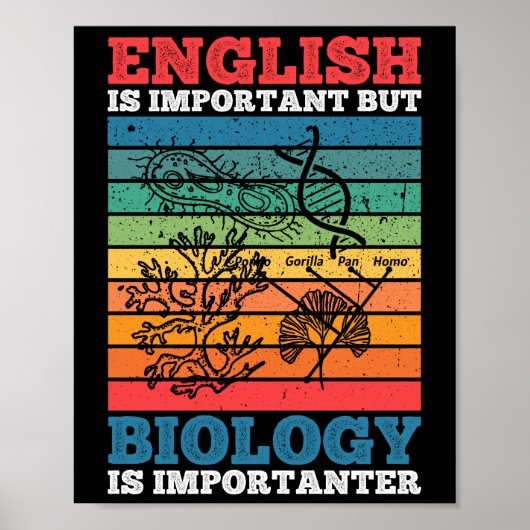Engels is belangrijk maar biologie is belangrijk poster (Voorkant)